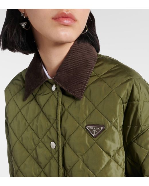 Prada Green Re-nylon Quilted Jacket