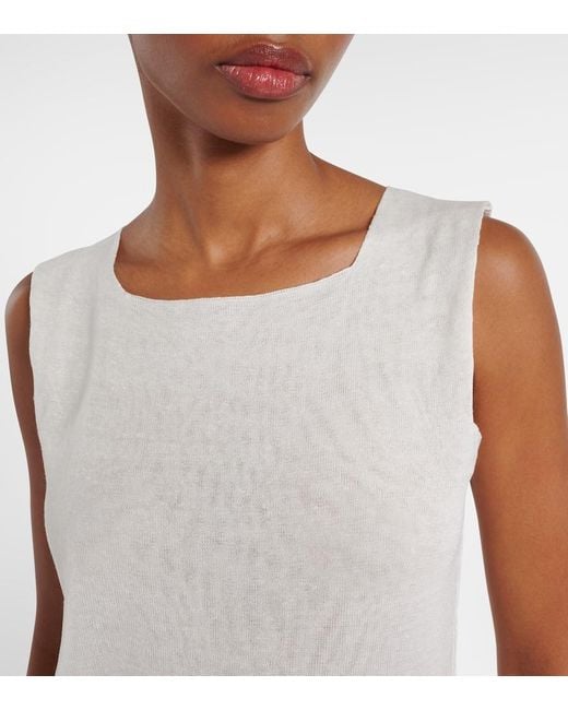 Top Jaylen En Lin Et Coton Melanges The Row en coloris White