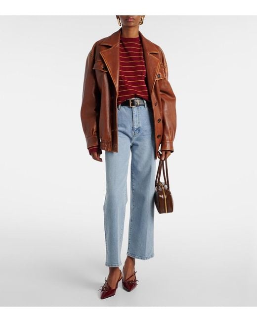 FRAME Blue The Wide High-Rise Wide-Leg Jeans
