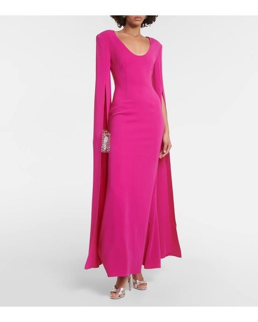 Abito lungo in cady di Roland Mouret in Pink