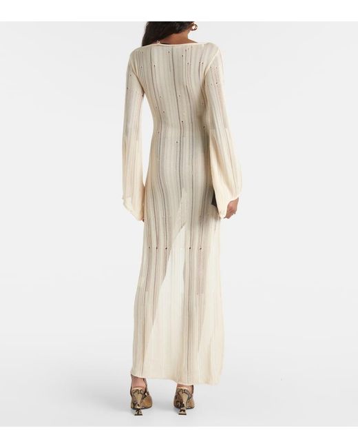 AYA MUSE White Myda Knitted Maxi Dress