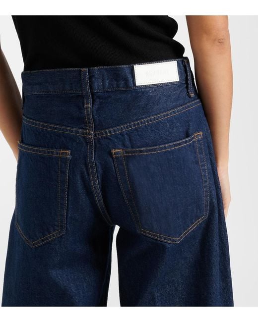 Re/done Blue Wide Taper Wide-Leg Jeans