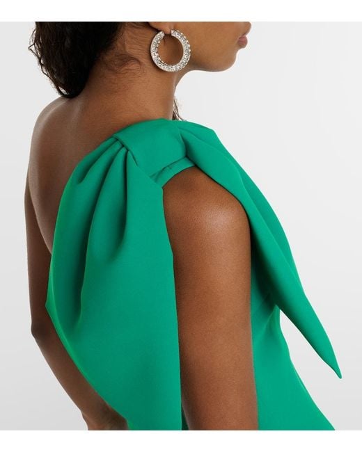 Elie Saab Green Draped One-Shoulder Gown