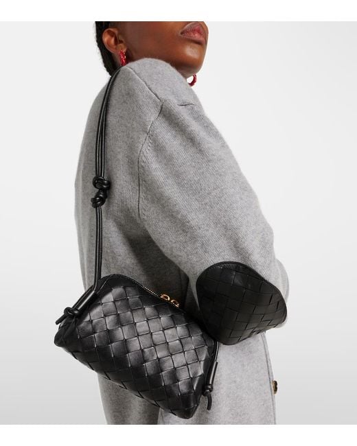 Bottega Veneta Black Concert Mini Intrecciato Leather Pouch