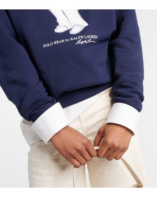 Polo Ralph Lauren Blue Sweatshirt Polo Bear aus einem Baumwollgemisch