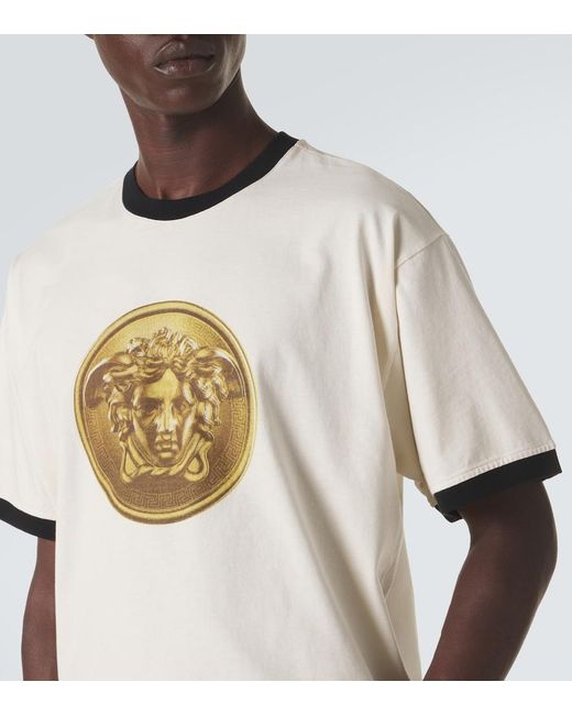 Versace White Medusa Cotton Jersey T-Shirt for men