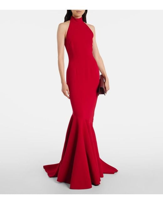 Solace London Red Kerra Halterneck Gown