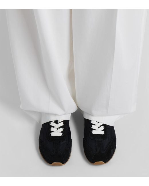 Totême Black Flex Suede-Trimmed Sneakers