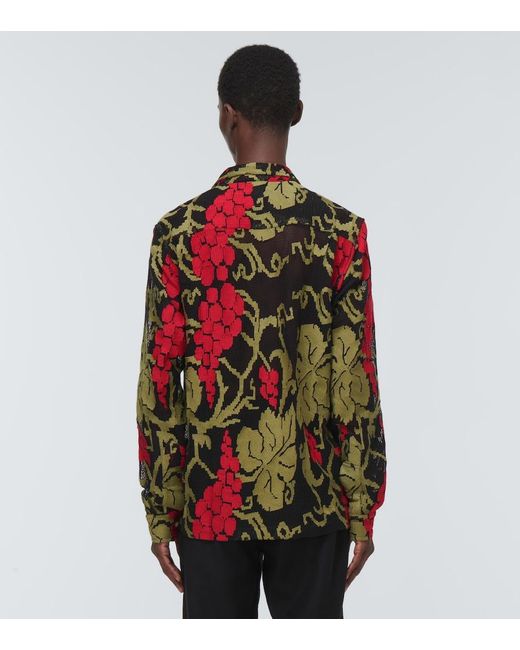 Bode Green Vineyard Cotton Shirt for men