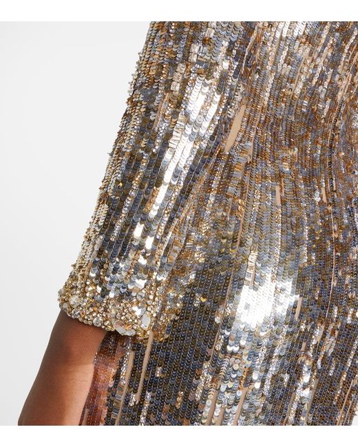 Jenny Packham Metallic Marnie Embellished Gown