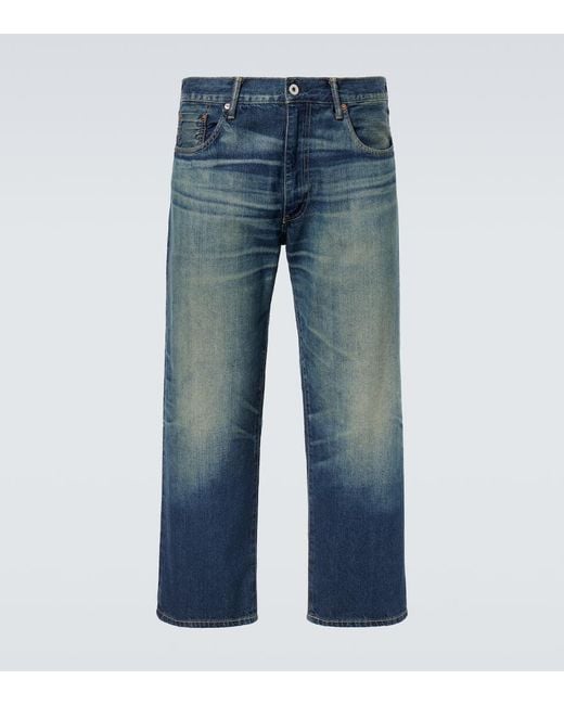 Jeans Rectos Con Efecto Desgastado Junya Watanabe de hombre de color Blue