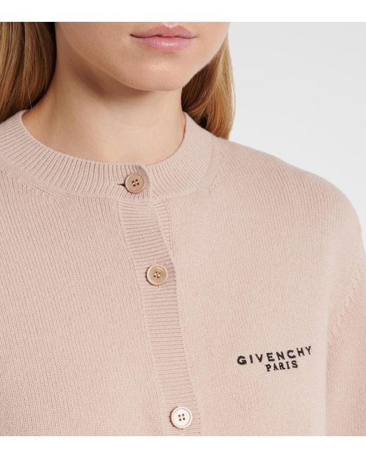 Givenchy Pink Cropped Wool And Cashmere Cardigan