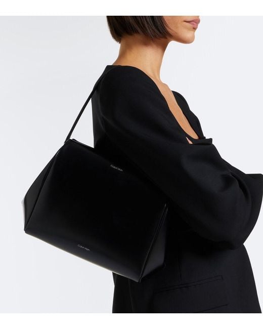 Calvin Klein Black Tina Small Leather Shoulder Bag
