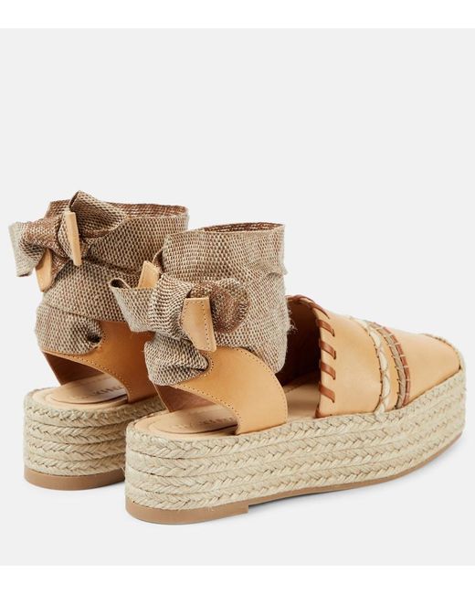 Ulla Johnson Natural Leather Platform Espadrilles