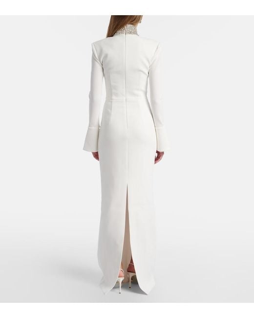 Rebecca Vallance White Bridal Melva Embellished Crepe Gown