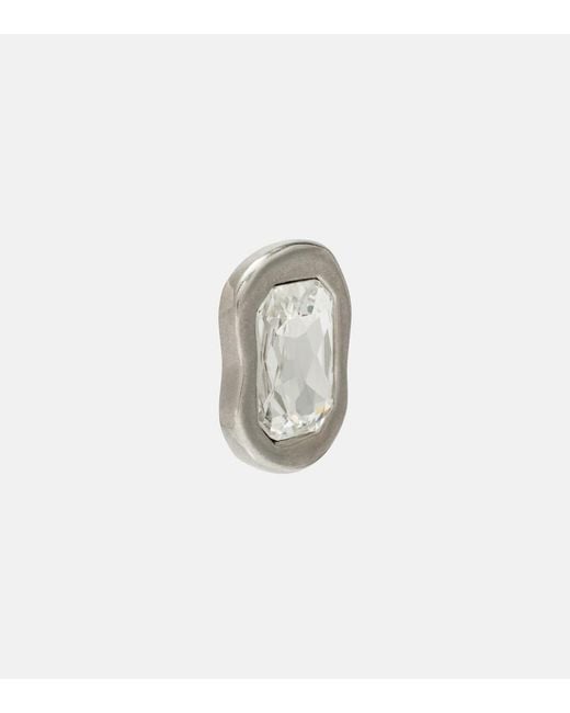 Givenchy White Sculptural Crystal Embellished Earrings