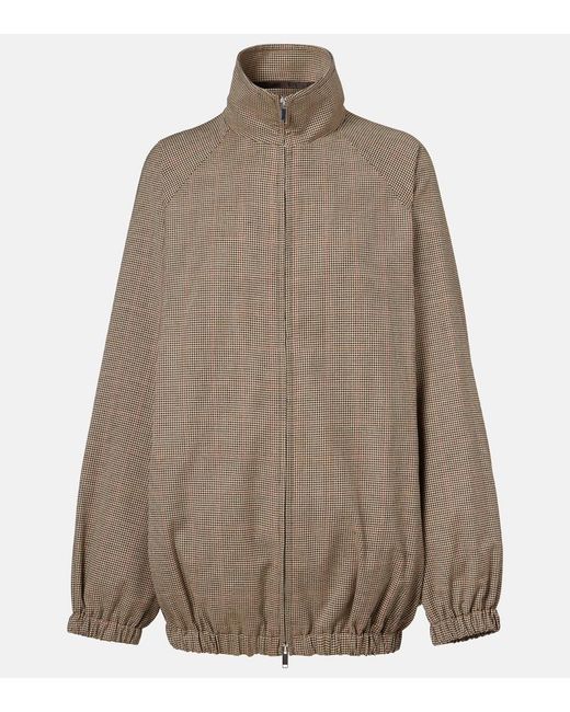 Frankie Shop Brown Baxter Houndstooth Blouson Jacket