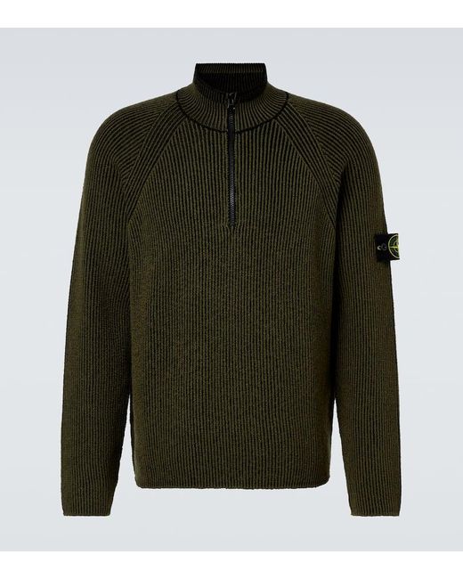 Jersey En Mezcla De Lana Y Algodon Stone Island de hombre de color Green