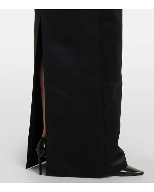 Safiyaa Black Bestickte Robe Trecchi Aus Duchesse-Satin