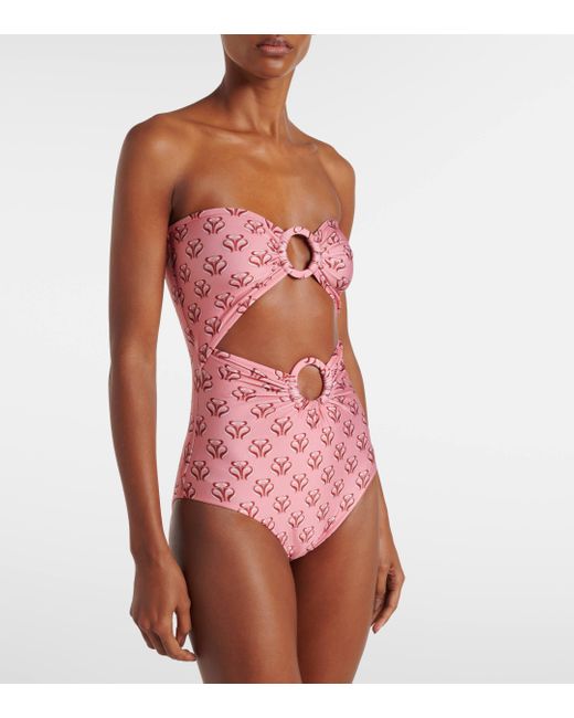 Adriana Degreas Pink Printed Cutout Swimsuit