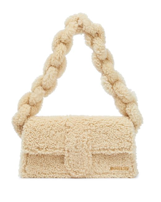 Jacquemus Fur Le Bambidou Shearling Shoulder Bag in Ivory (Metallic) Lyst
