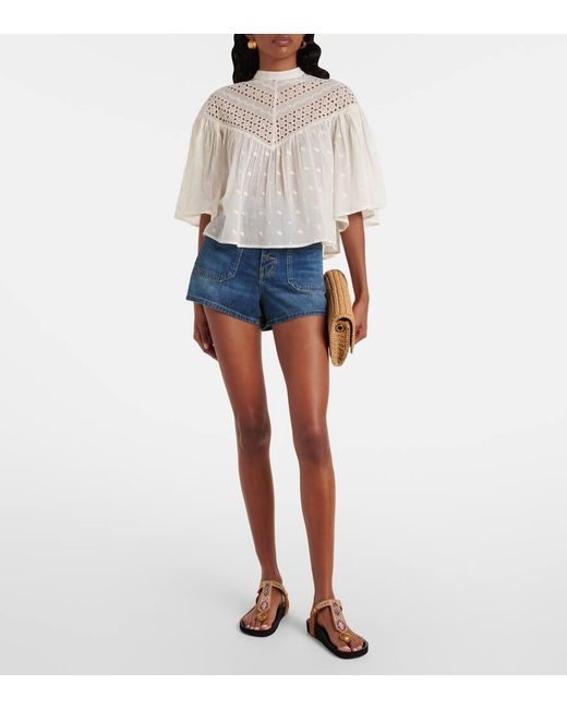 Nili Lotan White Top Mikki Aus Baumwoll-Voile