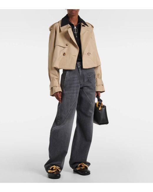 J.W. Anderson Natural Cropped Cotton Trench Coat