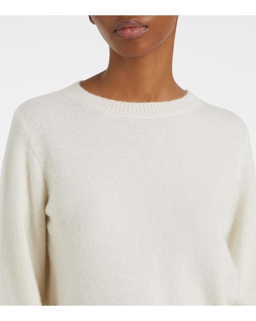 The Row White Pullover Ilura Aus Seide, Kaschmir Und Alpakawolle