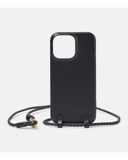 Bottega Leather Iphone 14 Pro Max Case in Black Lyst