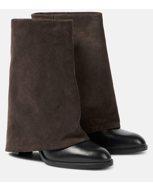 See By Chloé Black Melia 90 Leather And Suede Boots