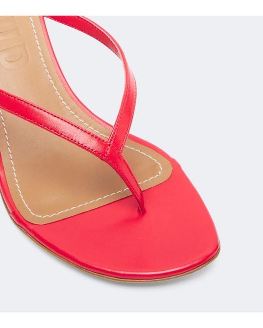 Staud Pink Freja Leather Thong Sandals