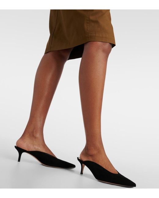 Gianvito Rossi Black Suede Mules