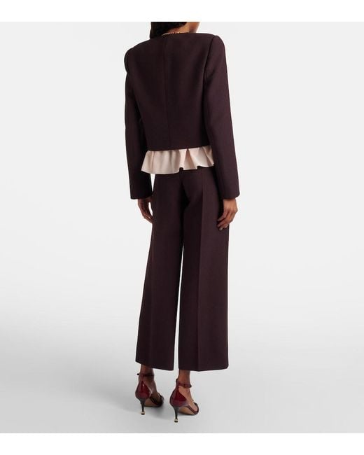Chloé Purple High-Rise Virgin Wool Wide-Leg Pants