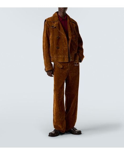 Dries Van Noten Brown Vassel Belted Cotton Biker Jacket for men