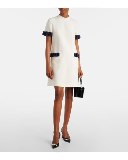 Valentino Natural Crepe Couture Bow-Detail Minidress