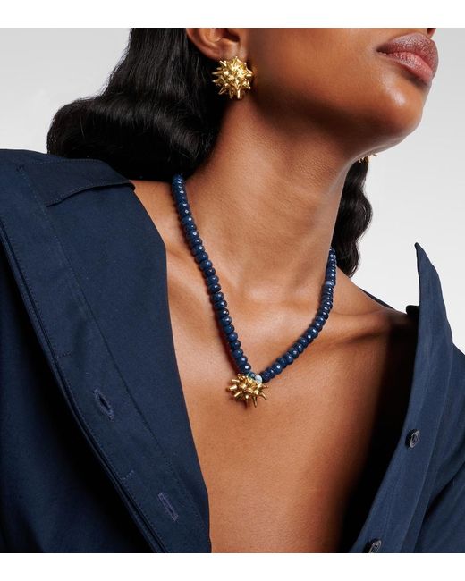 YSSO Blue Sea Urchin Necklace With Jade
