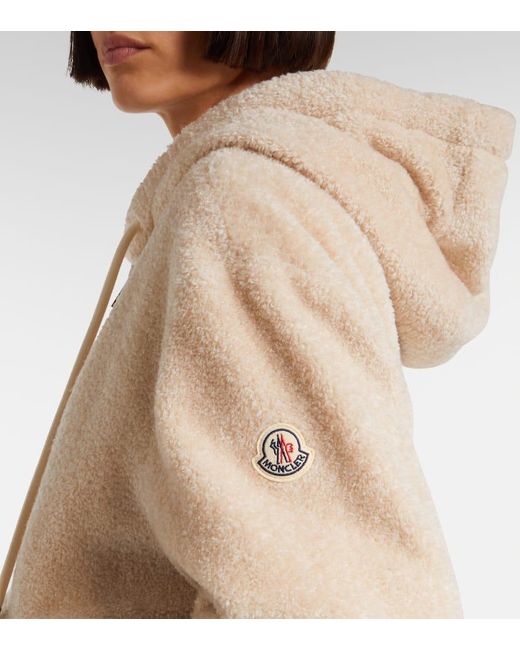 Moncler Natural Terry Zip-Up Hoodie