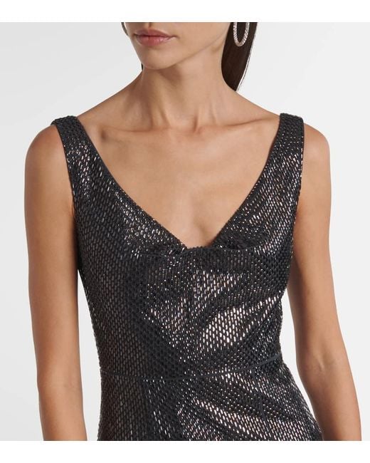 Roland Mouret Black Verzierte Robe Aus Crepe