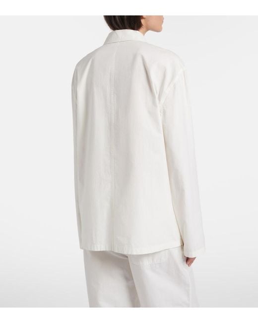 The Row White Behati Cotton Poplin Jacket
