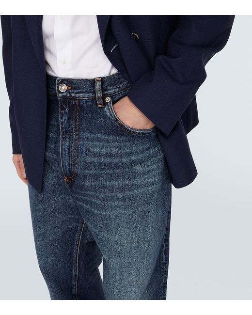 Jeans a gamba larga di Dolce & Gabbana in Blue da Uomo