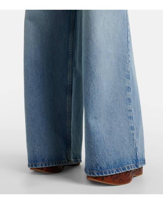 Jean Ample A Taille Haute Chloé en coloris Blue