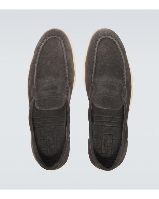 John Lobb Black Pace Suede Loafers for men