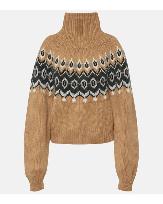 Khaite Brown Fair Isle Amaris Sweater