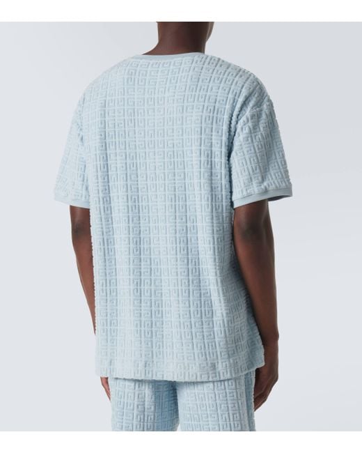 Givenchy Blue 4g Cotton-blend Terry Jacquard T-shirt for men