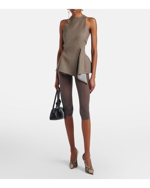 Magda Butrym Gray Capri Pants And Briefs Set