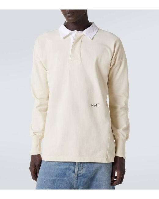 Maison Margiela White Logo Cotton Jersey Polo Shirt for men