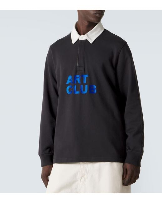 J.W. Anderson Blue Art Club Cotton Jersey Polo Shirt for men