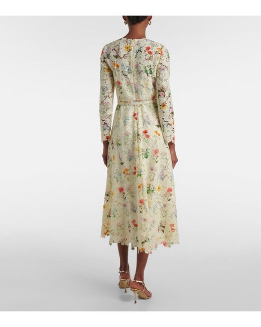 Monique Lhuillier Metallic Midikleid Aus Spitze