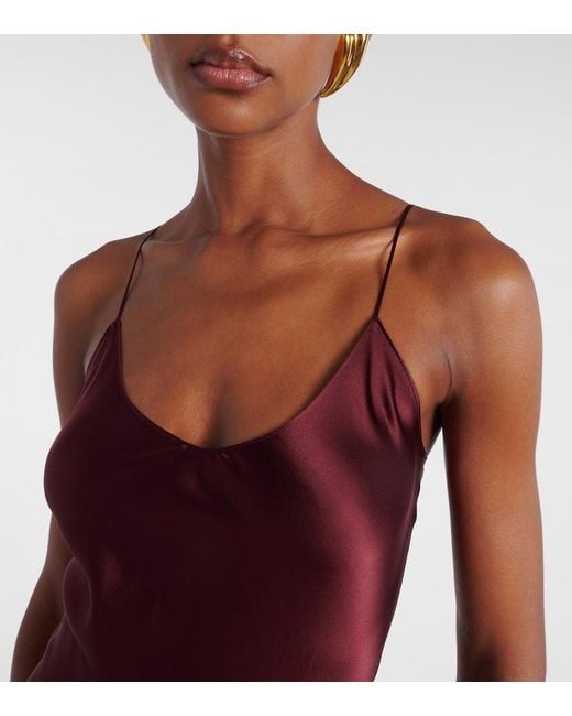 Nili Lotan Purple Cami Silk Charmeuse Gown