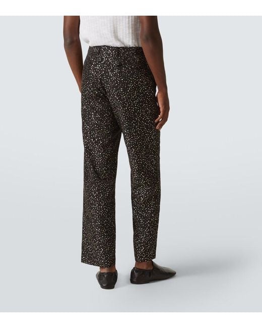 Bode Black Glitter Faille Straight Pants for men